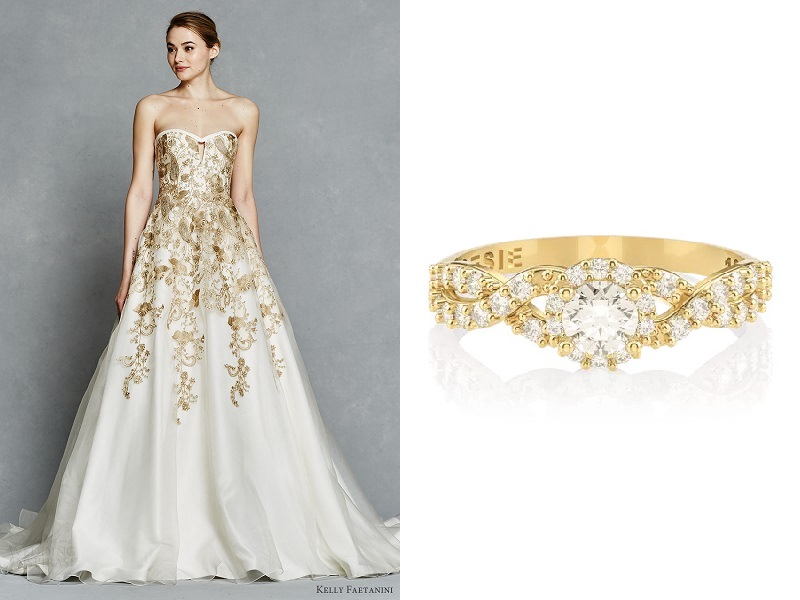 vestido de noiva branco com dourado