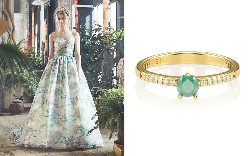 vestido de noiva verde claro