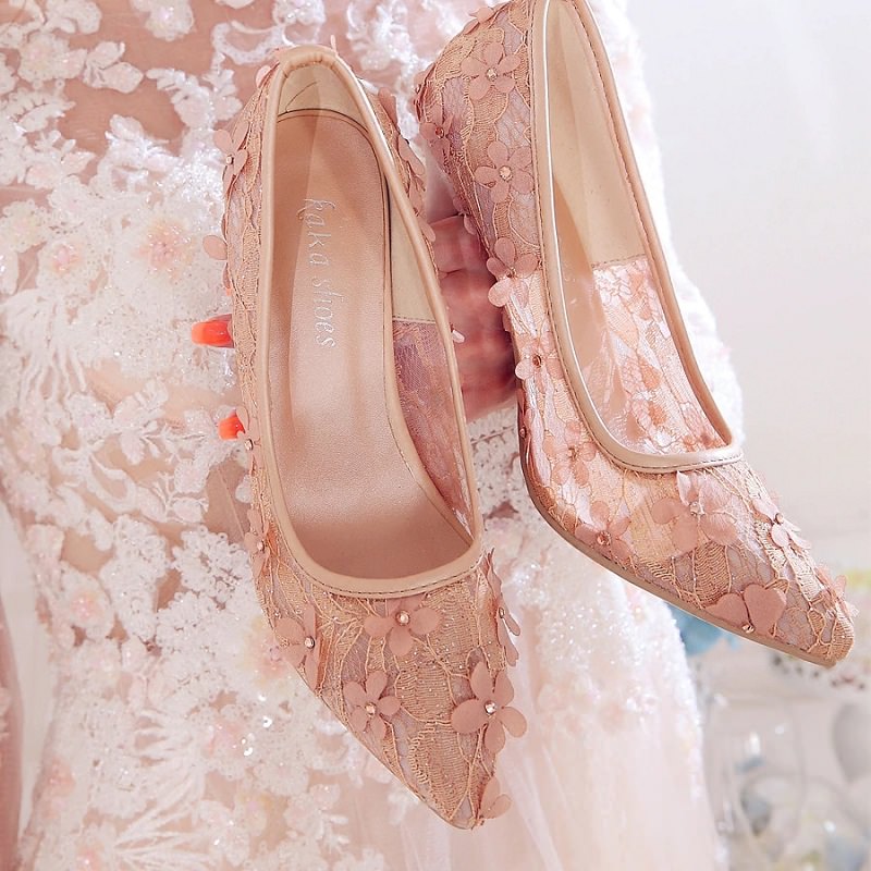 sapato rose para noiva