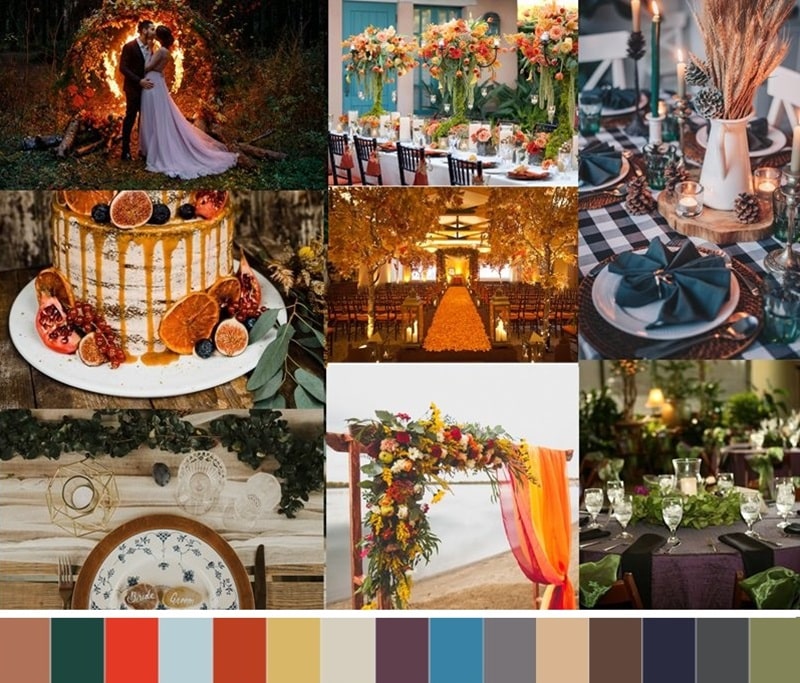 painel-decoracao-cartela-de-cores-semana-de-moda-londres-para-inspirar-seu-casamento